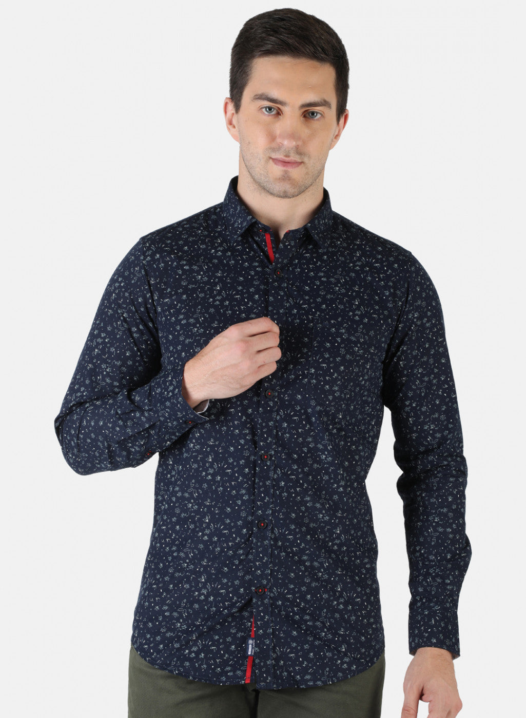 Men NAvy Blue Printed Shirt