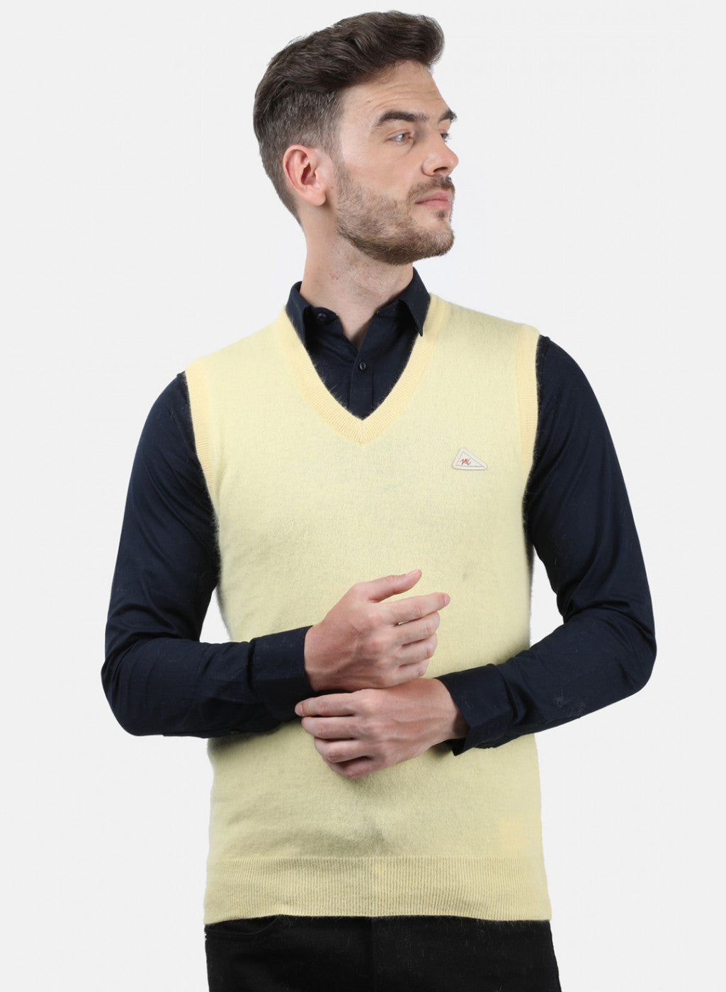 Men Yellow Solid Sweater