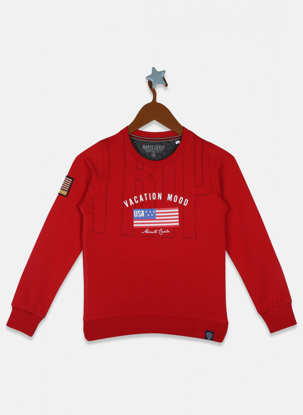 Boys Red Printed Sweatshirt