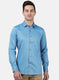 Mens Blue Printed Shirt