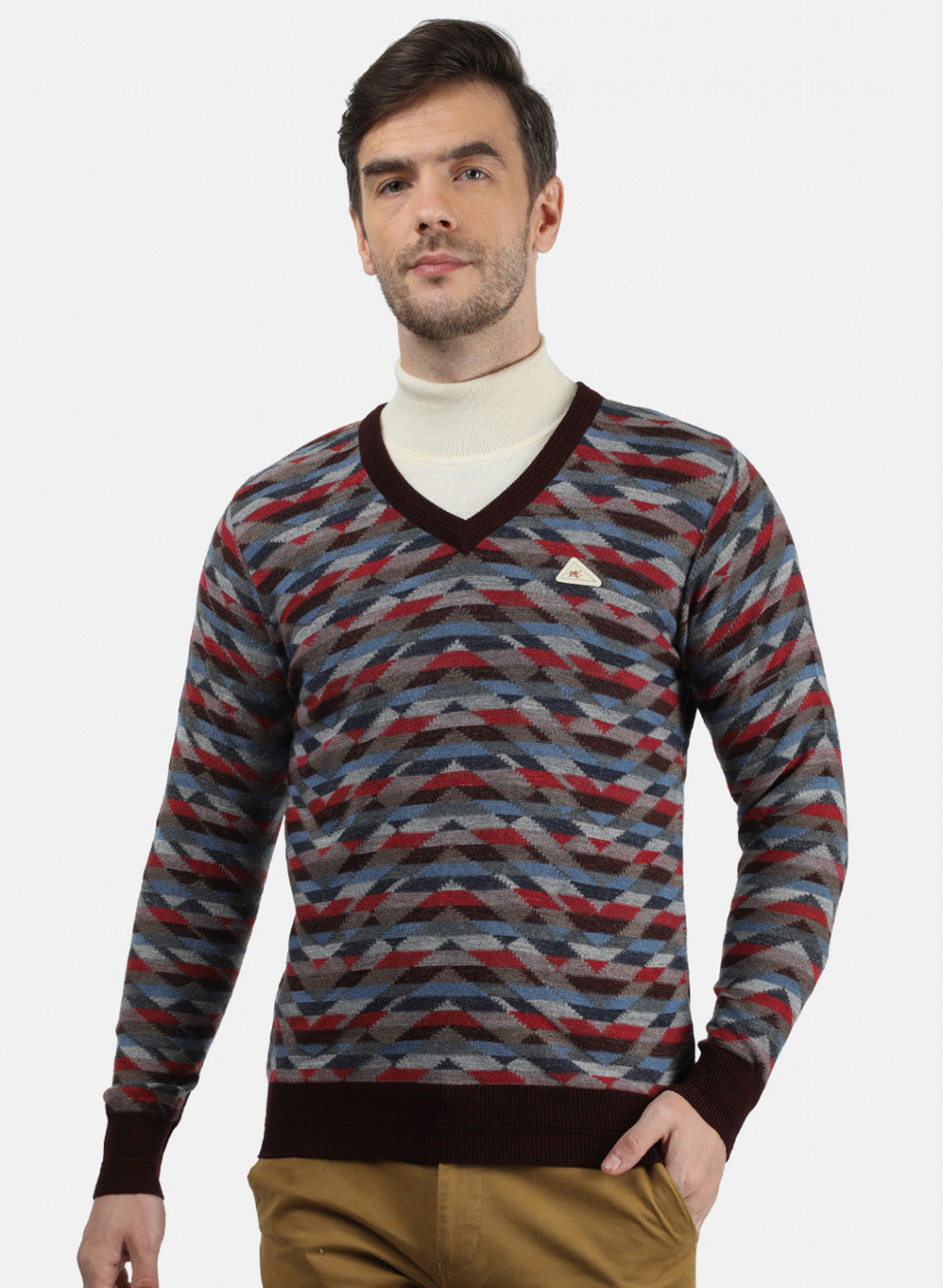 Men Multicolor Solid Pullover