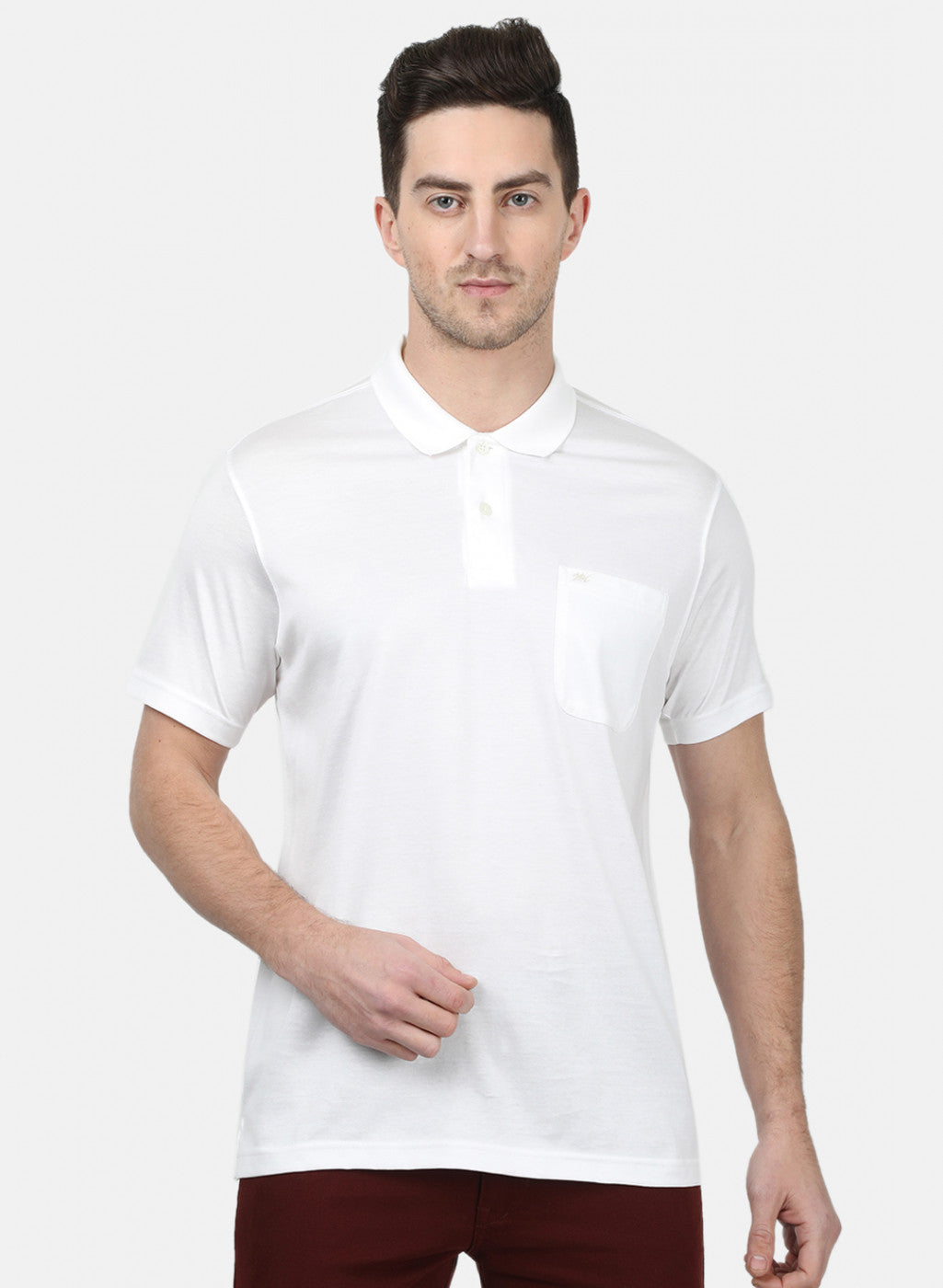 Mens White Plain T-Shirts