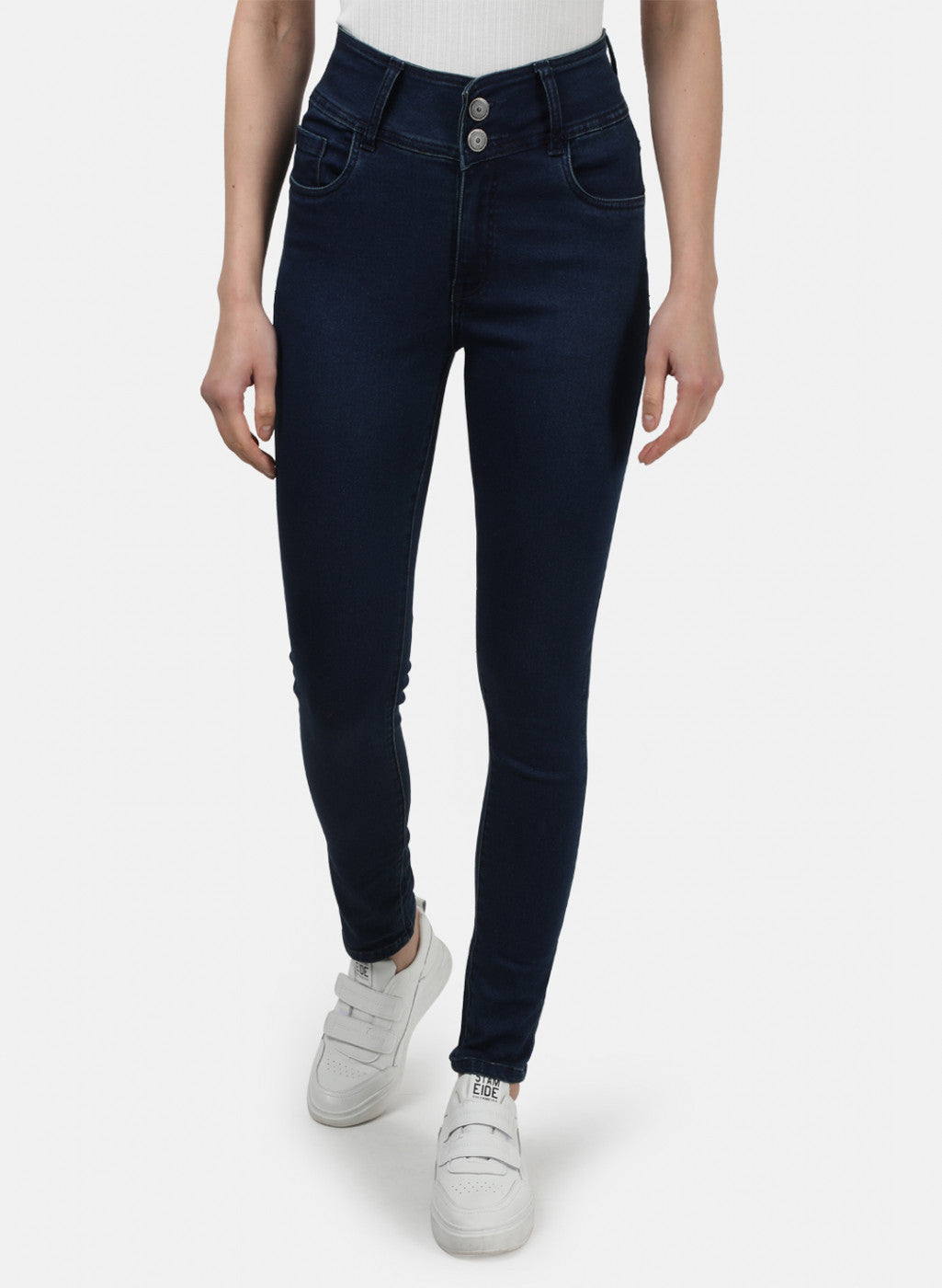 Womens Blue Plain Denims