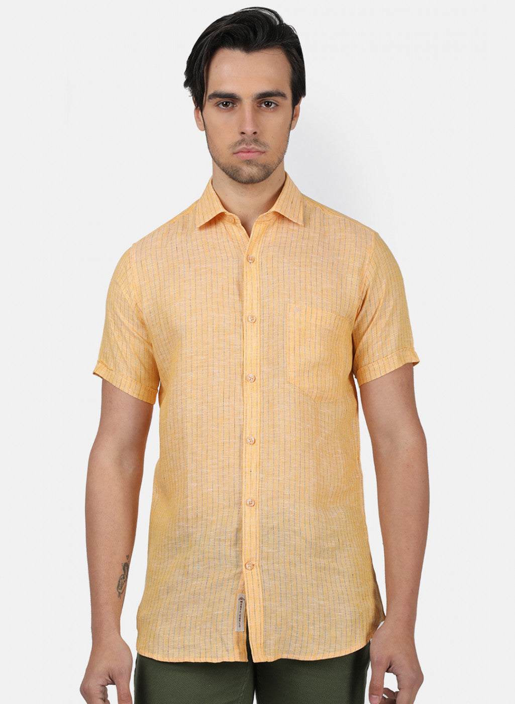 Men Yellow Stripe Shirts