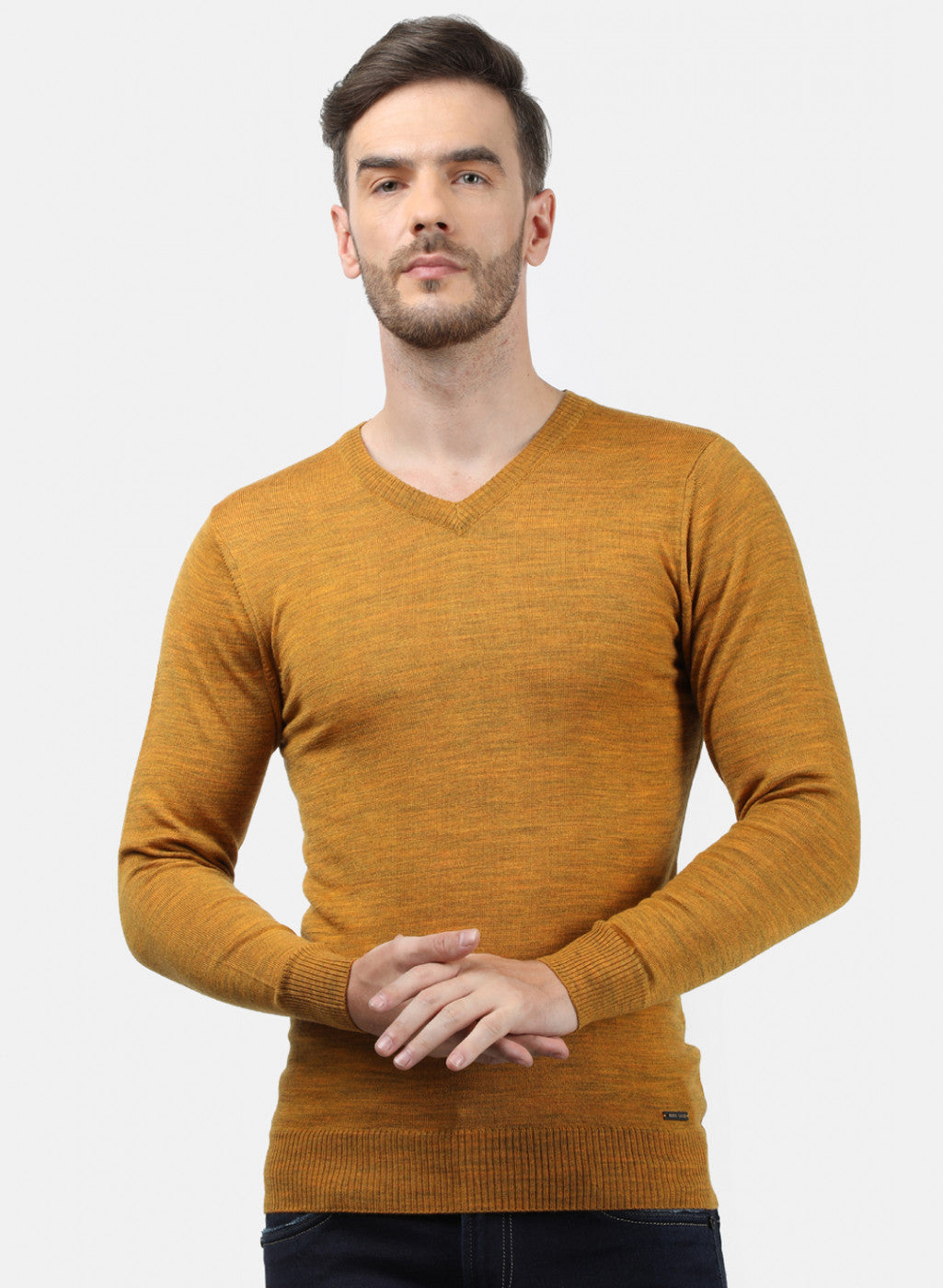 Men Yellow Solid Pullover