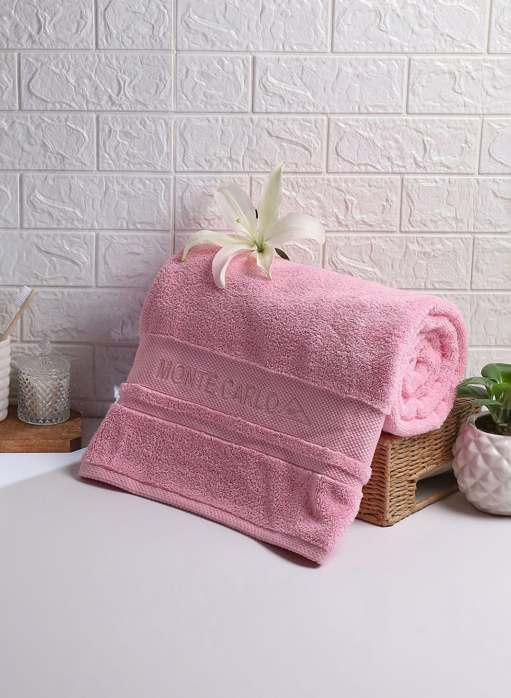 Pink Cotton 625 GSM Bath Towel