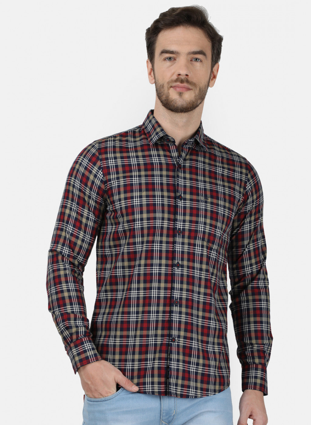 Mens NAvy Blue Check Shirt