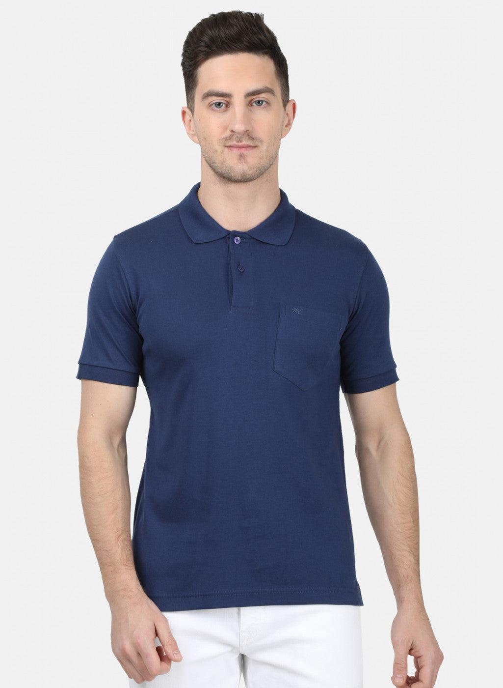 Mens Blue Plain T-Shirt