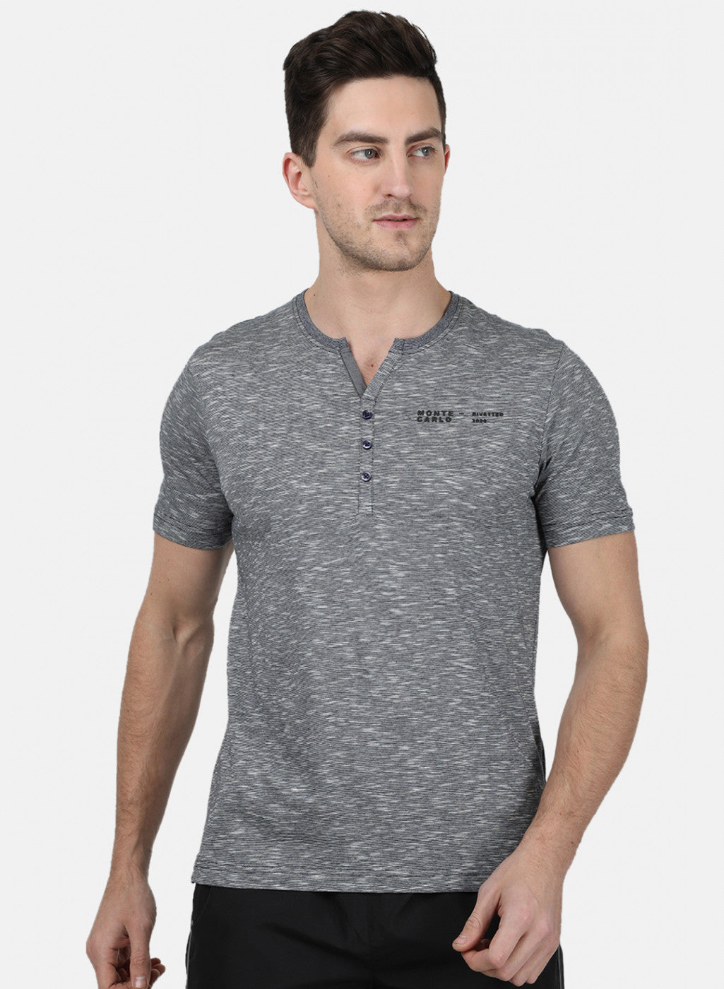 Mens Grey Stripe T-Shirt