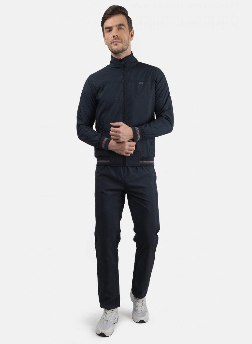 Men NAvy Blue Plain Tracksuit