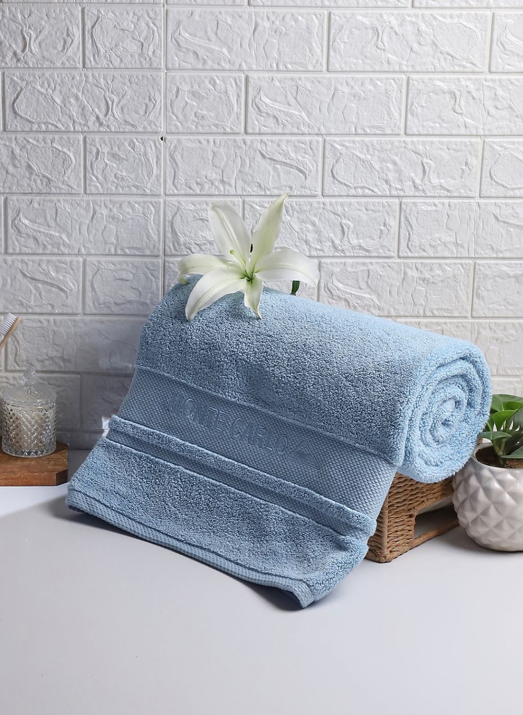 Blue Cotton 625 GSM Bath Towel