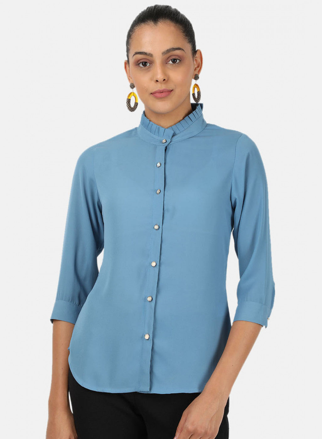 Womens Blue Plain Top