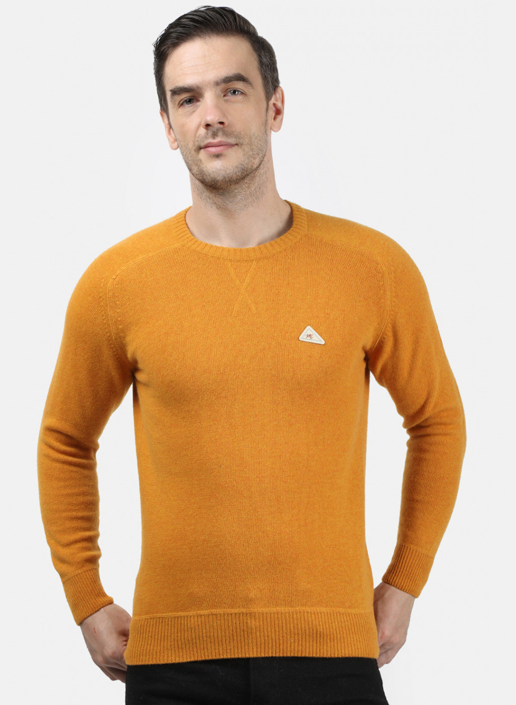 Men Yellow Solid Pullover