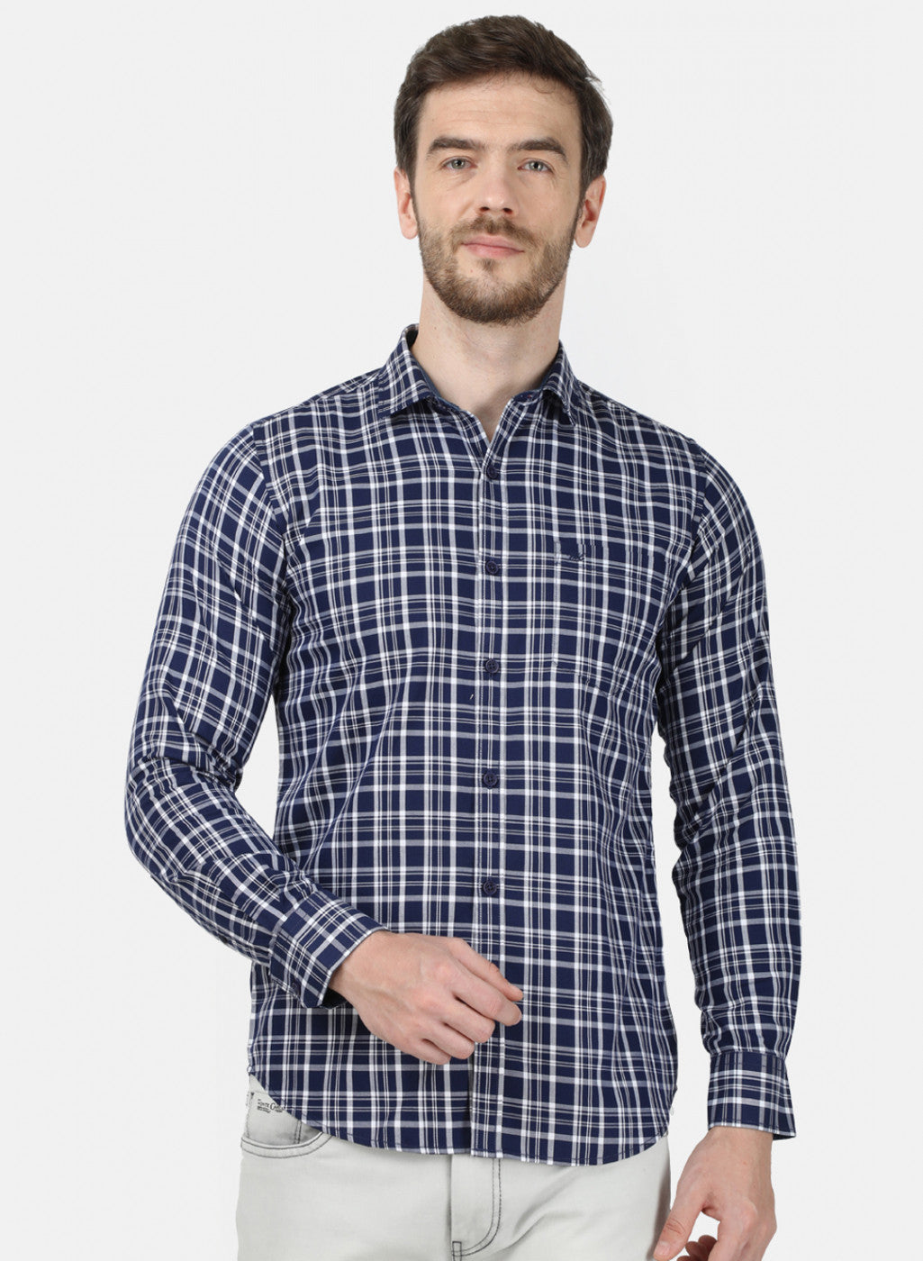 Mens NAvy Blue Check Shirt