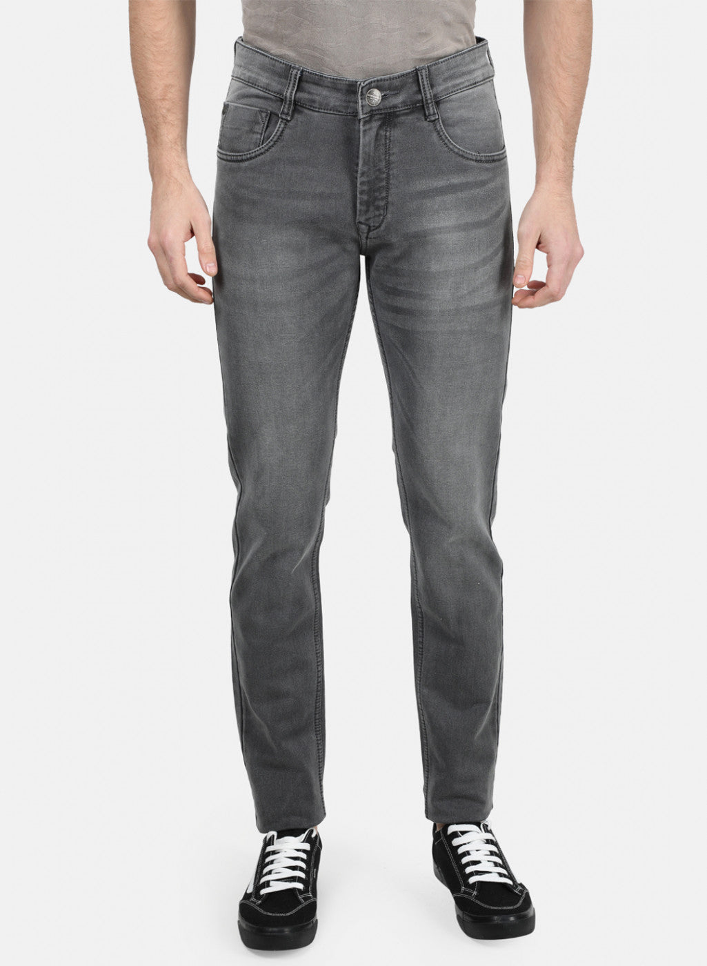 Mens Grey Skinny Denim