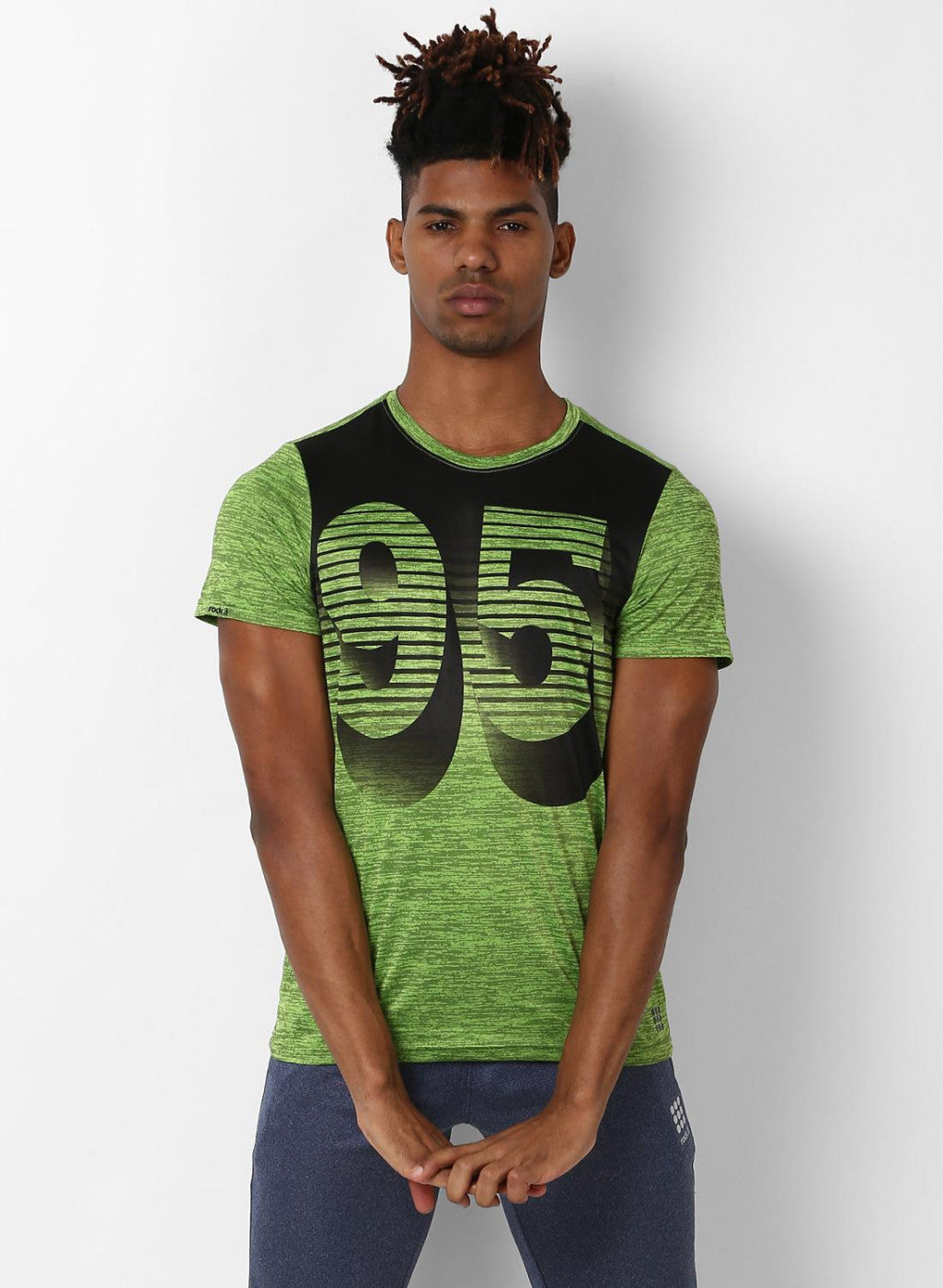 Rockit Green Round Neck Smart Fit T-Shirt