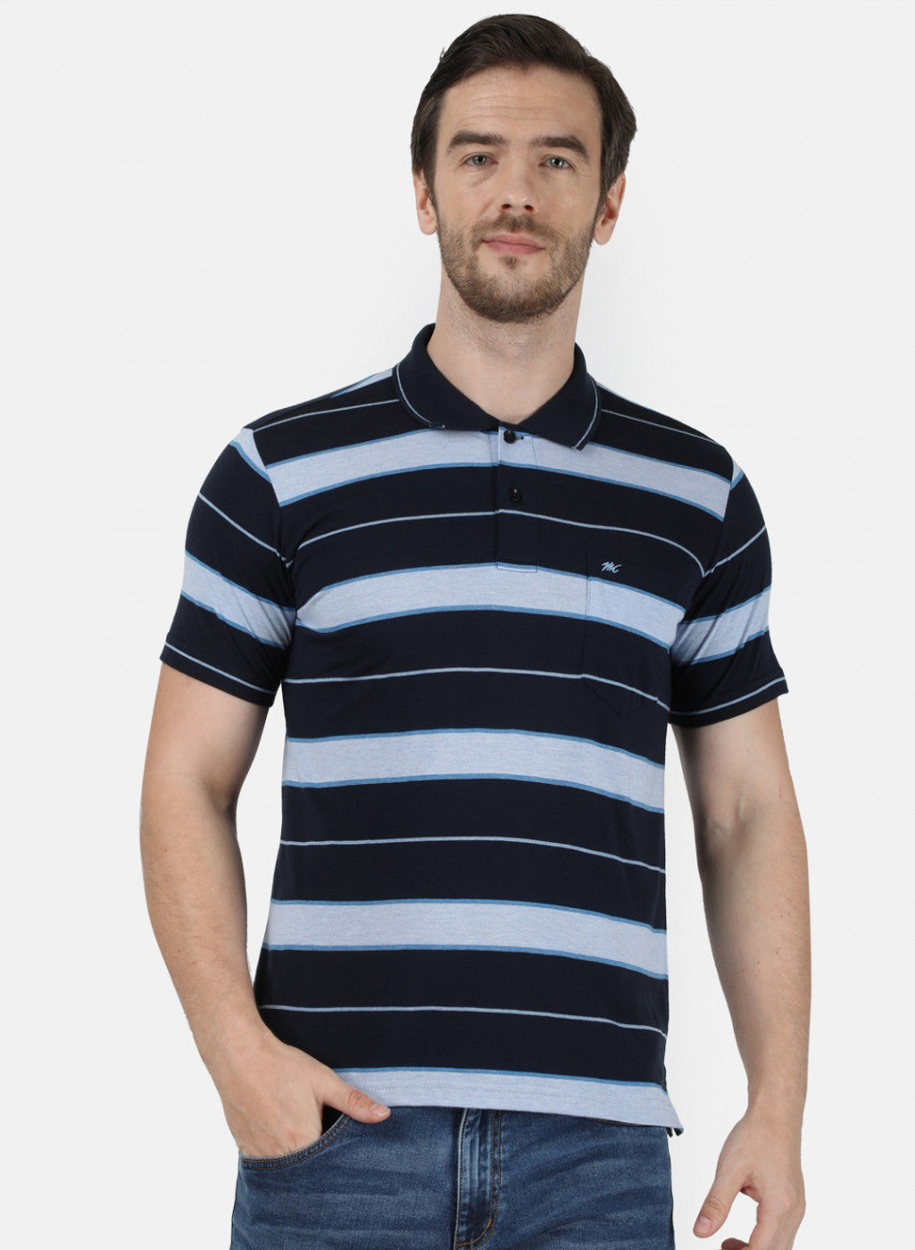 Mens NAvy Blue Stripe T-Shirt