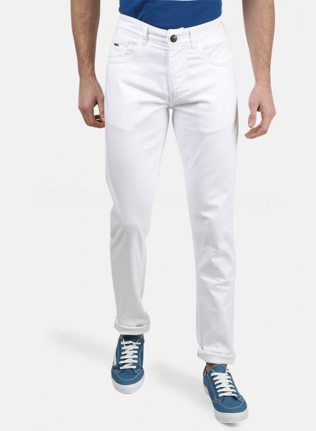 Mens White Skinny Denim