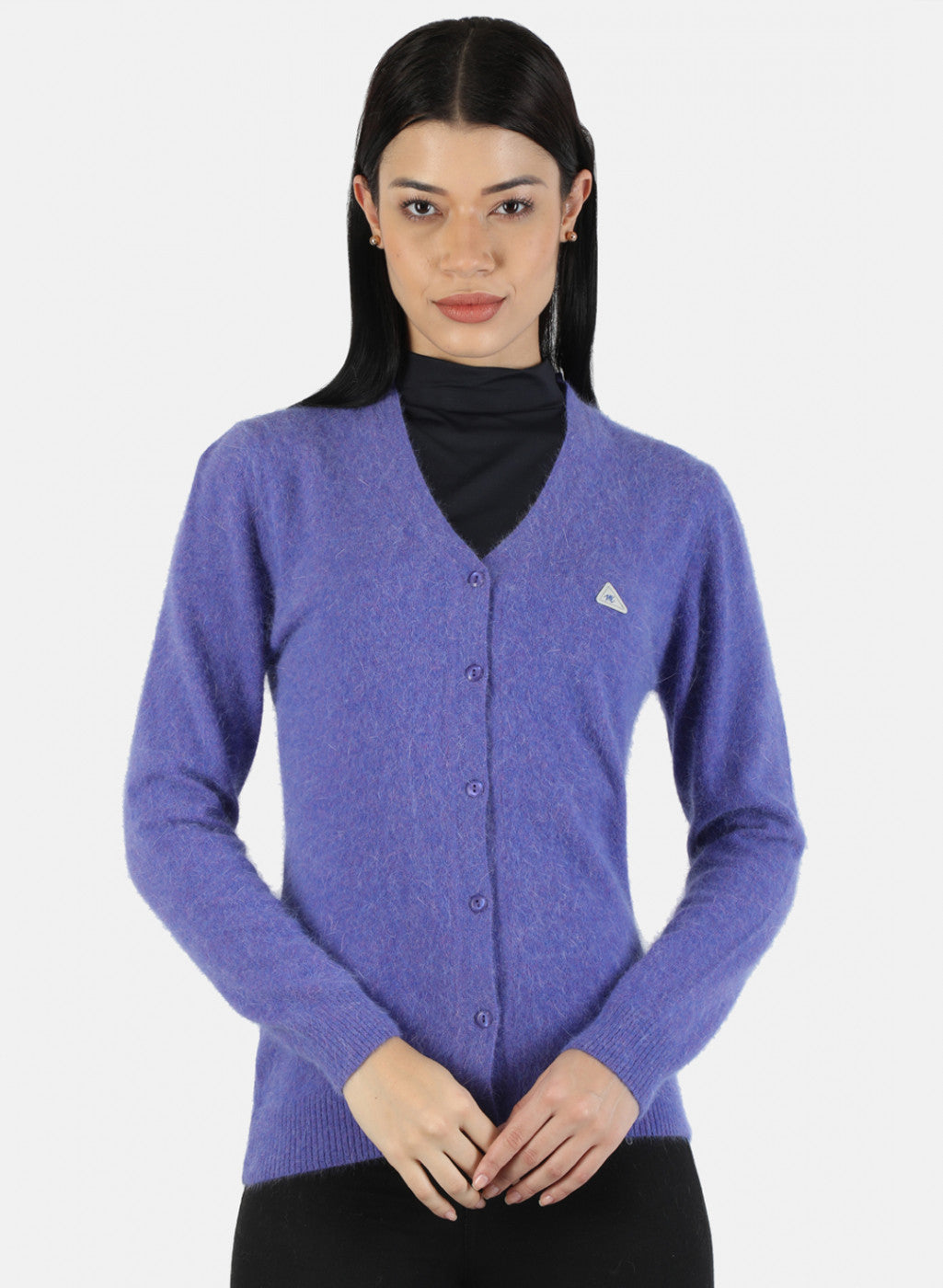 Women Purple Solid Cardigan