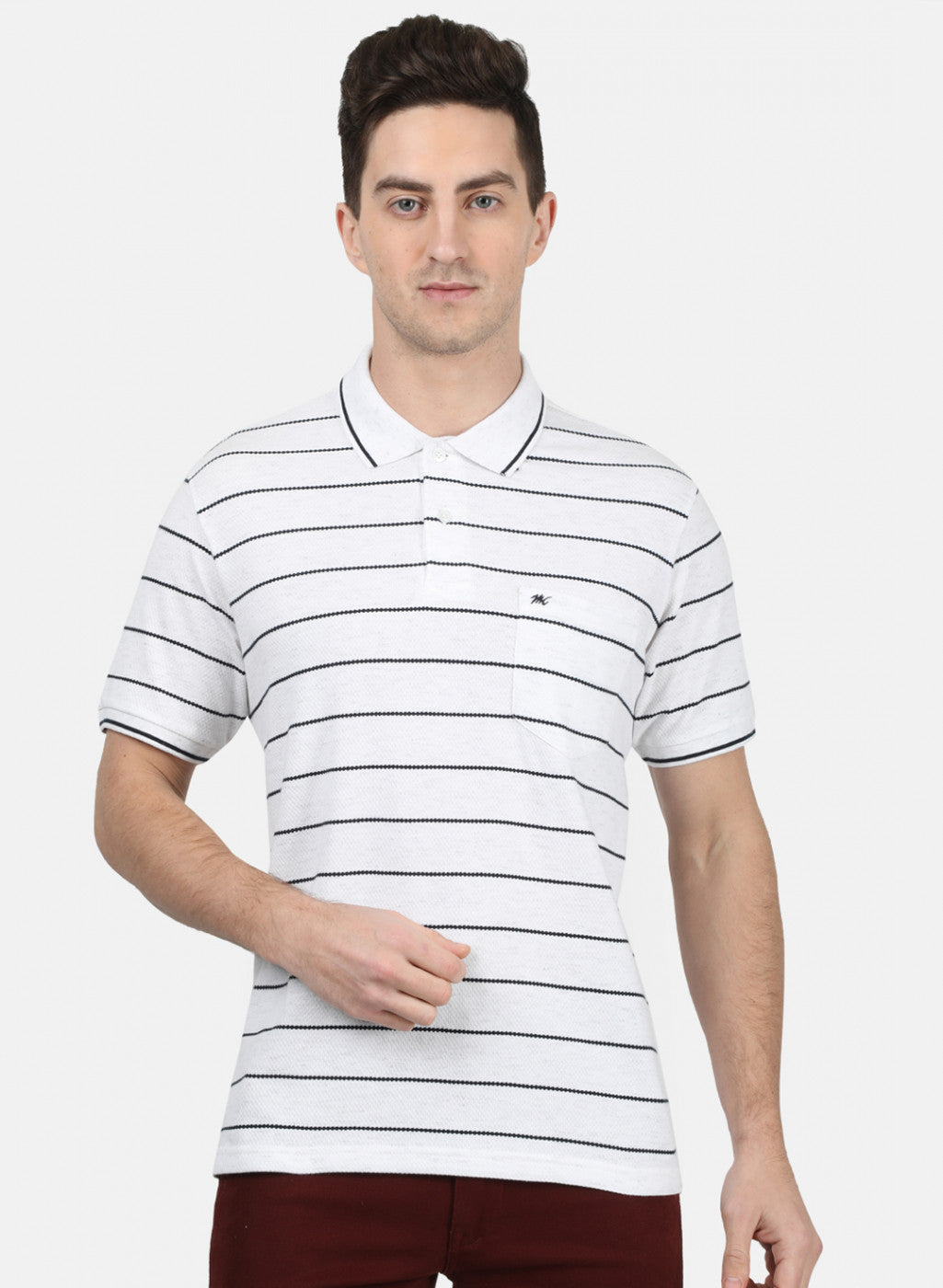 Mens White Stripe T-Shirt