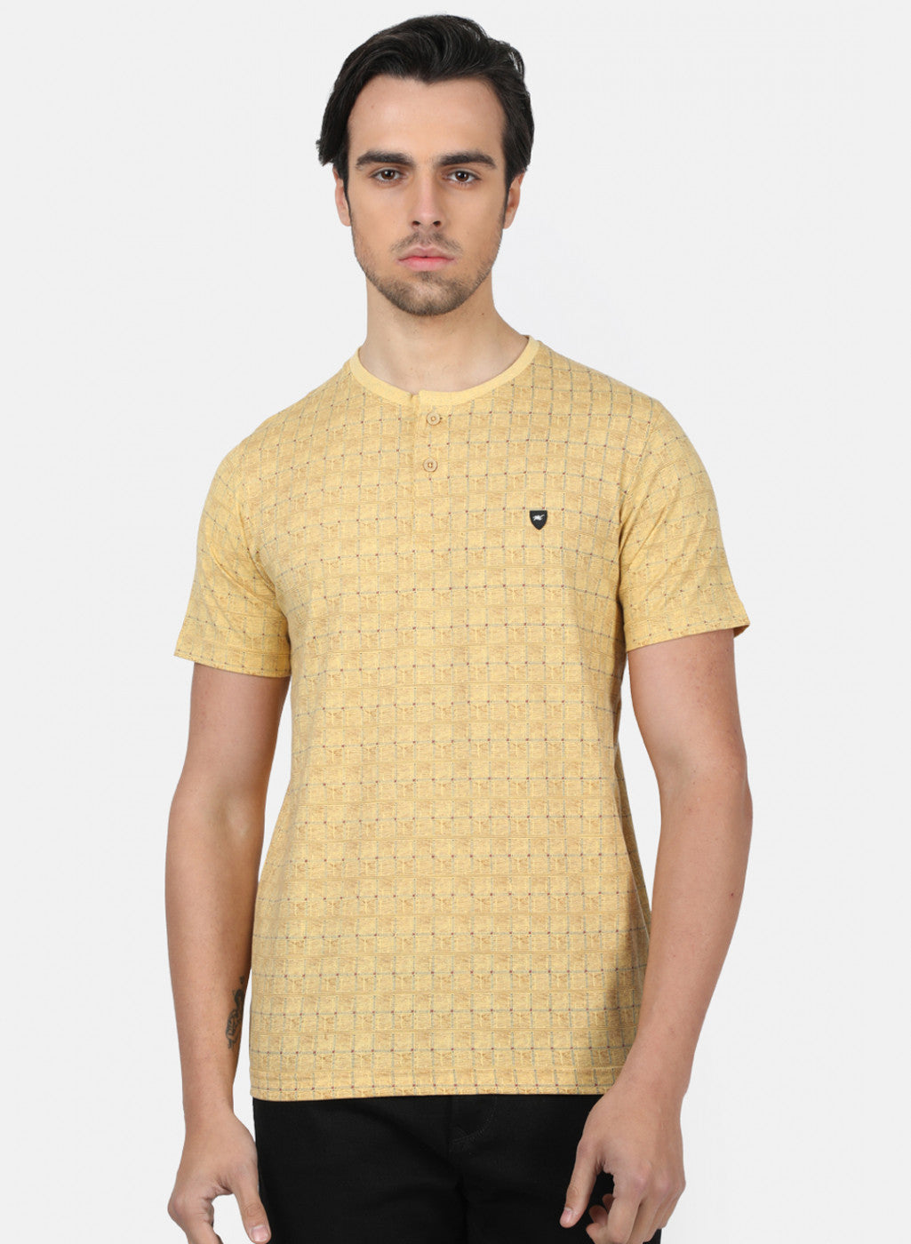 Men Mustard Printed T-Shirts