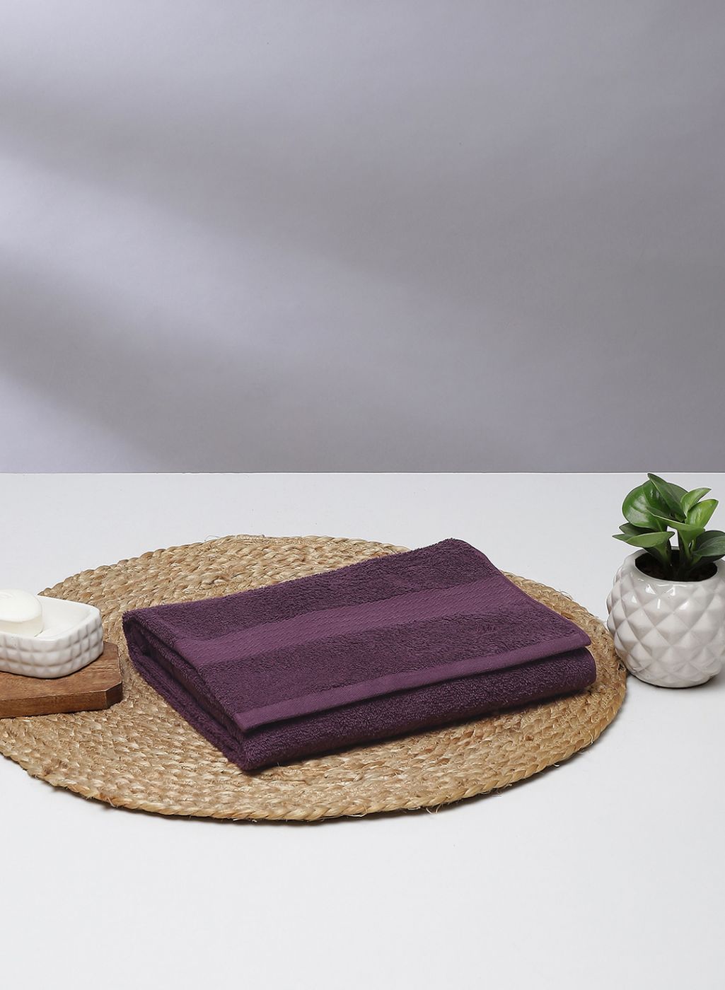 Purple Cotton 400 GSM Bath Towel