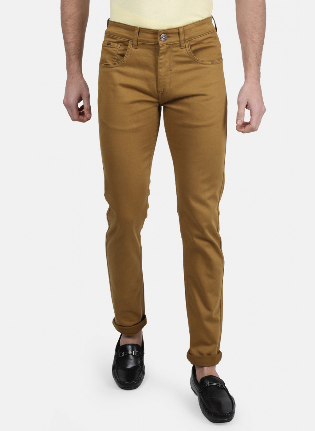 Mens Khaki Skinny Denim