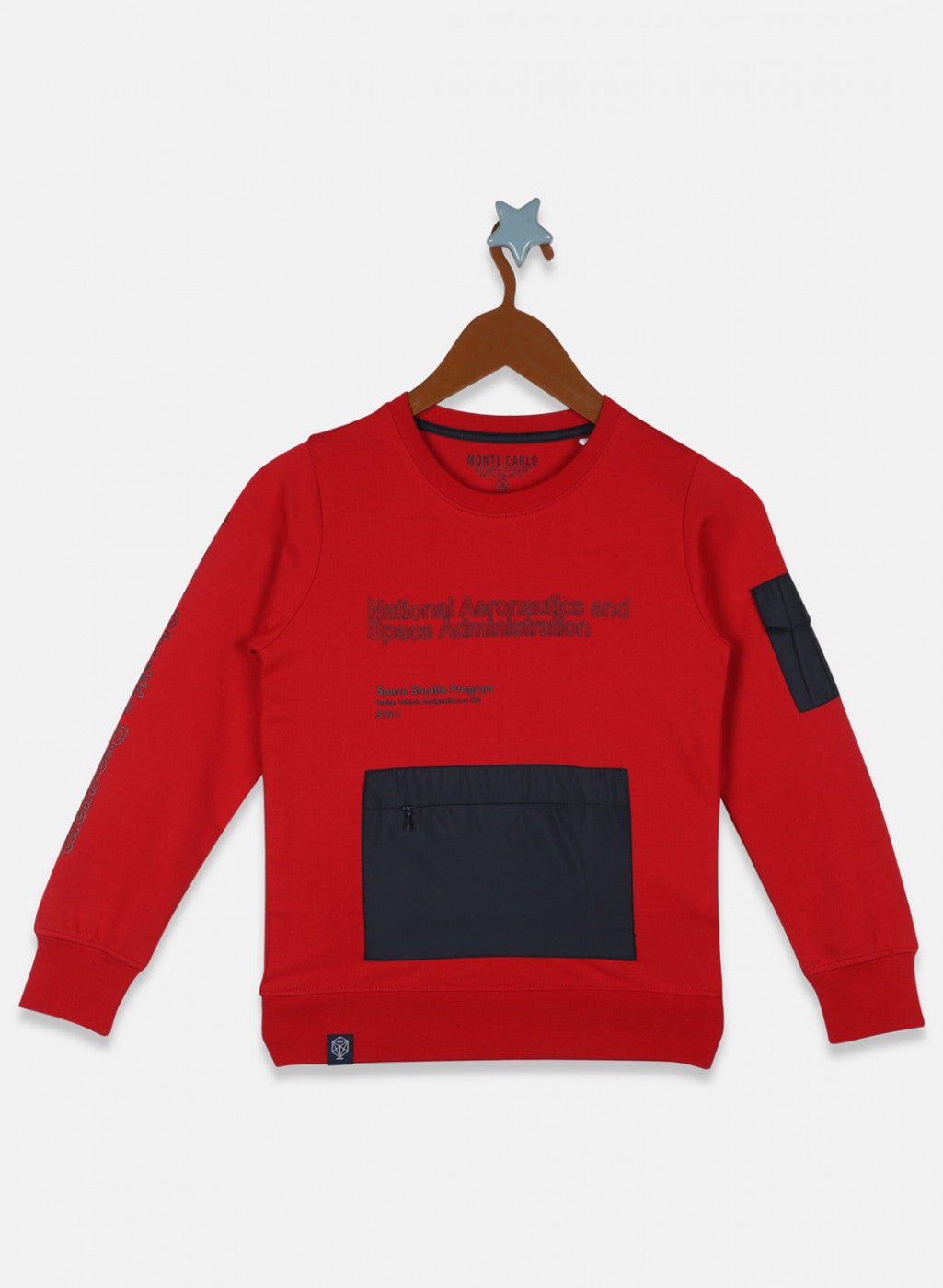 Boys Red Printed Sweatshirt