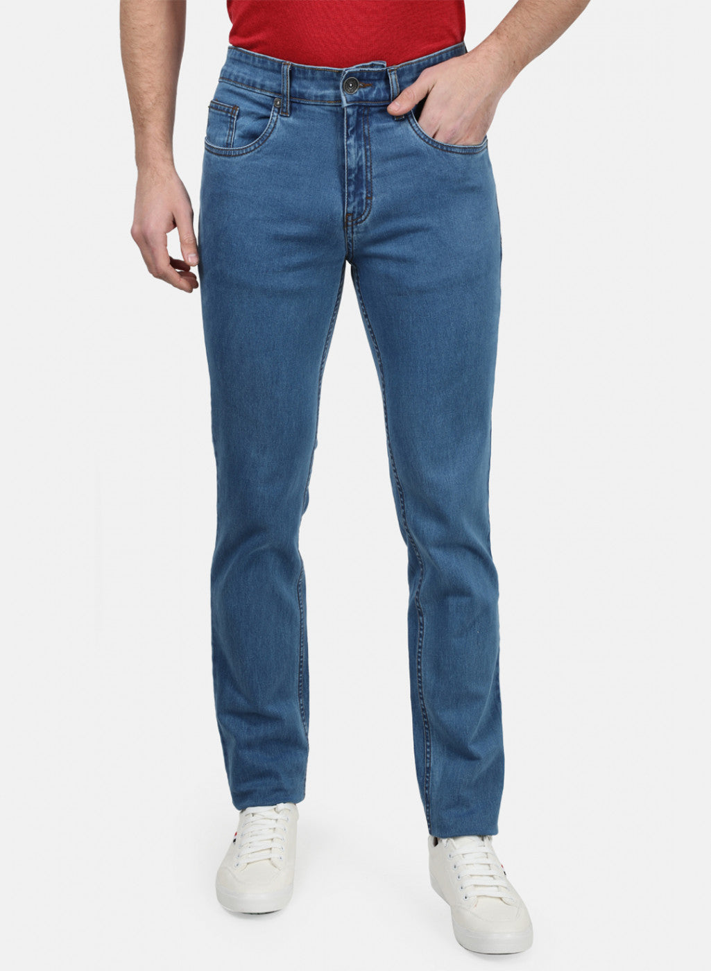 Mens Blue Plain Denims