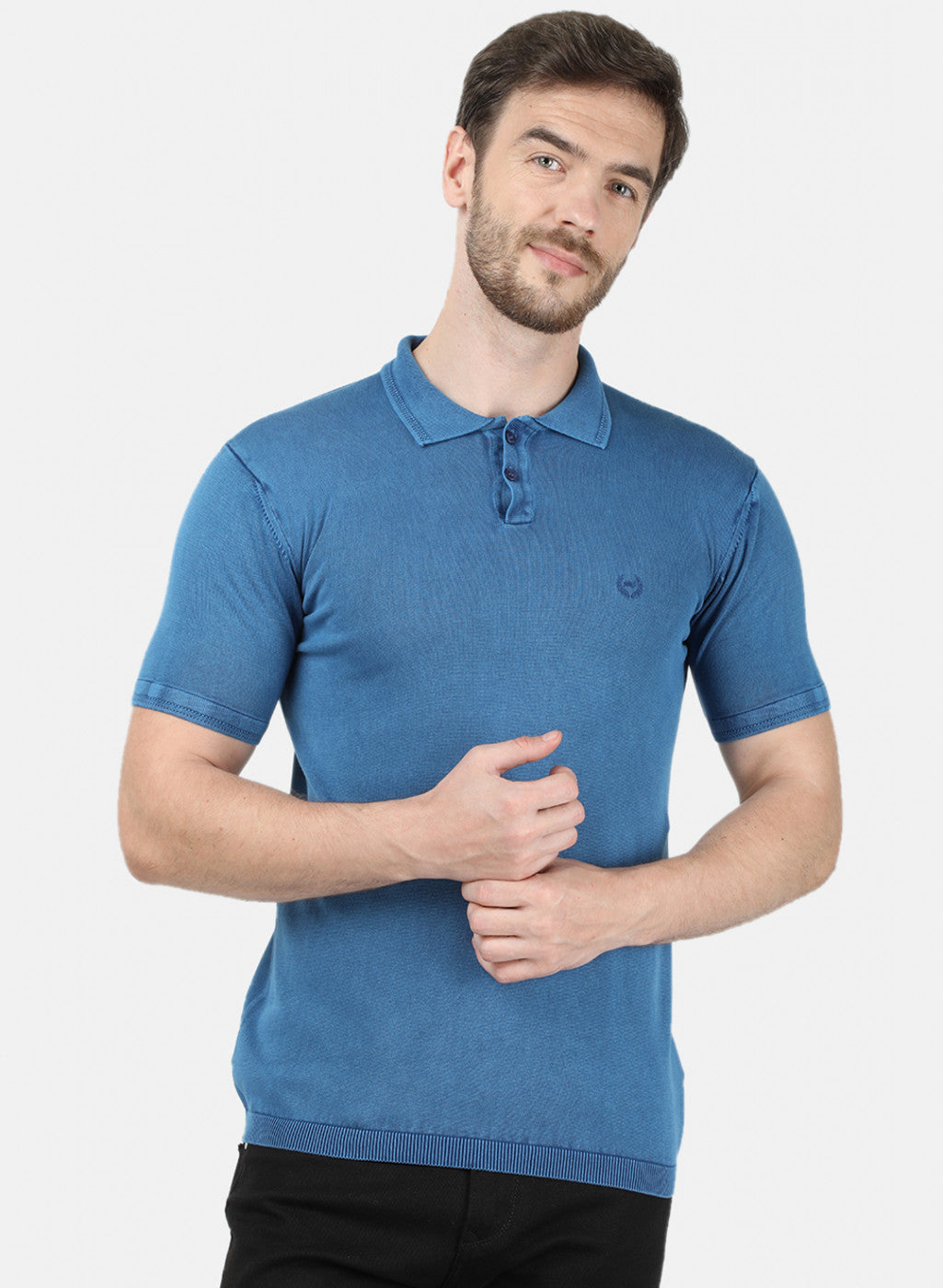 Mens Blue Plain T-Shirt