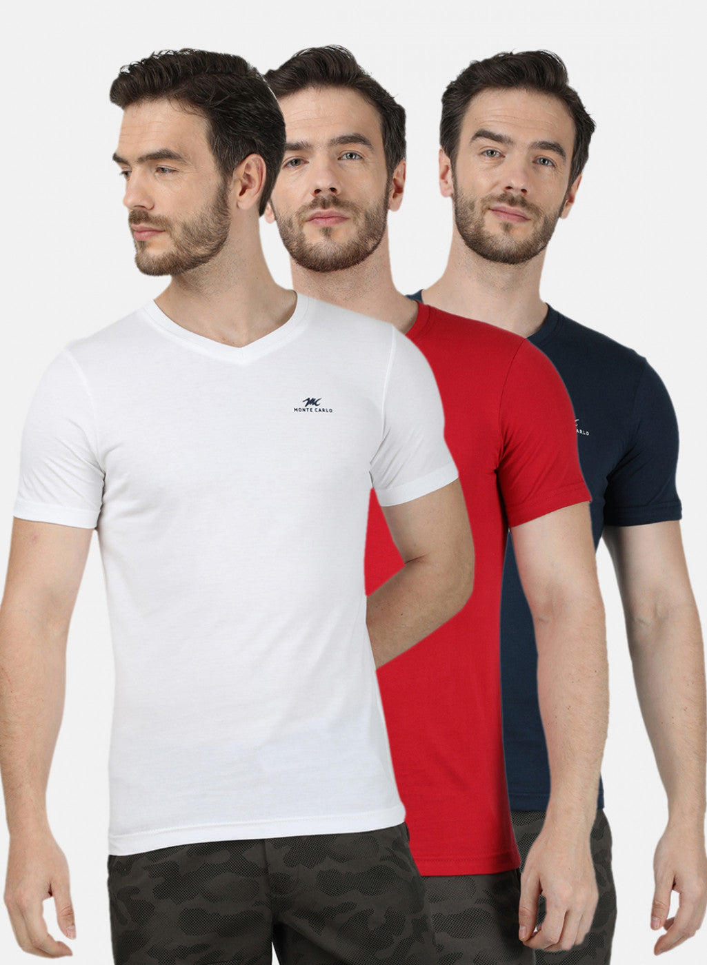 Mens Multi Color Plain T-Shirt