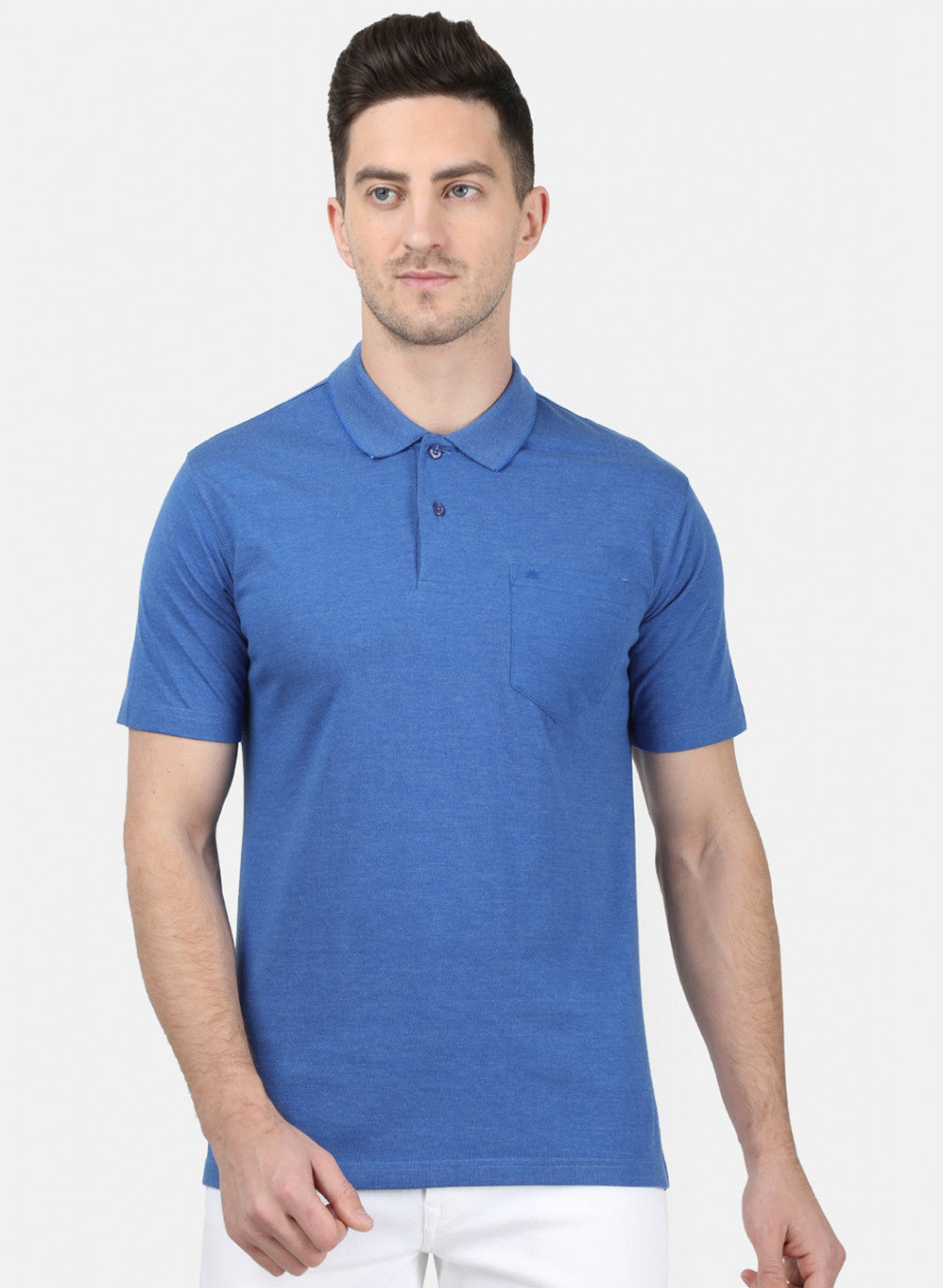 Mens Blue Plain T-Shirt