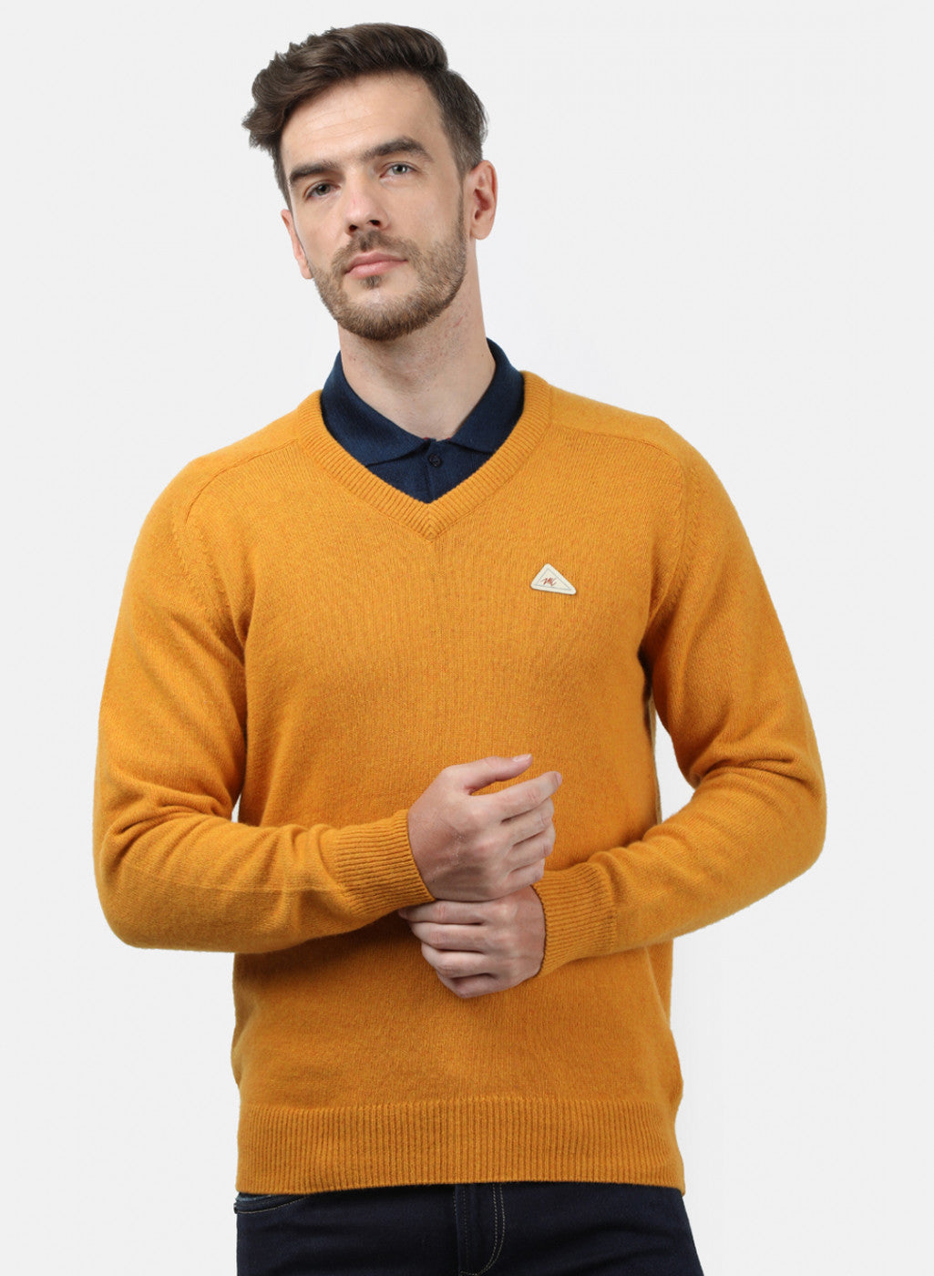 Men Yellow Solid Pullover