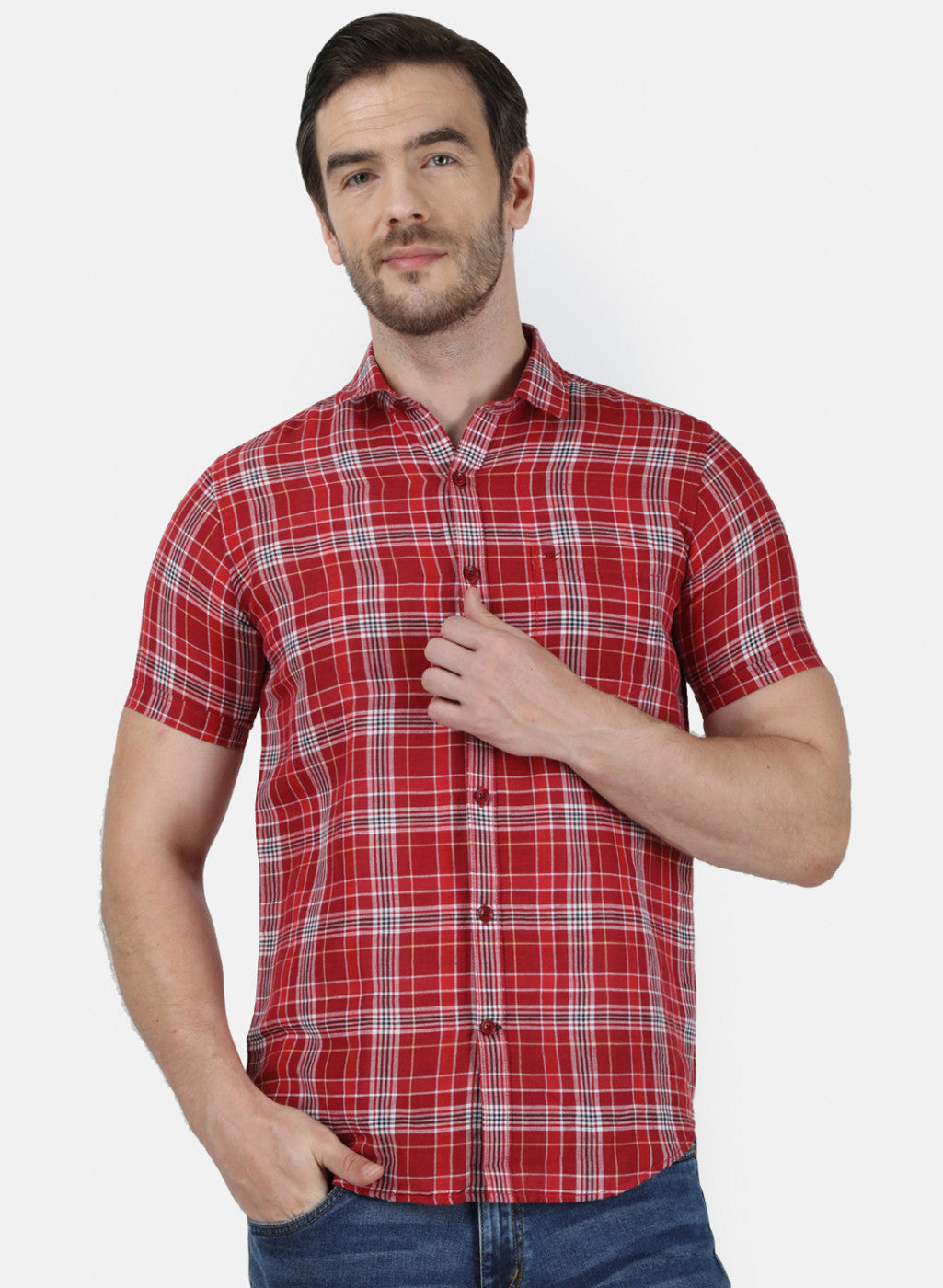 Mens Red Check Shirt