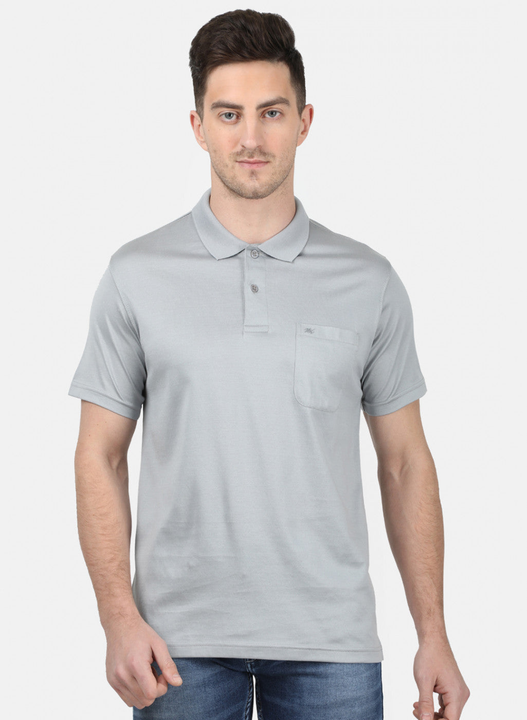 Mens Grey Plain T-Shirt