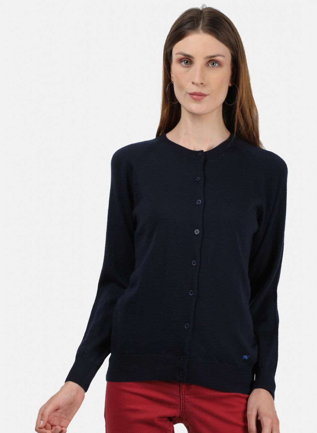 Women NAvy Blue Solid Cardigan