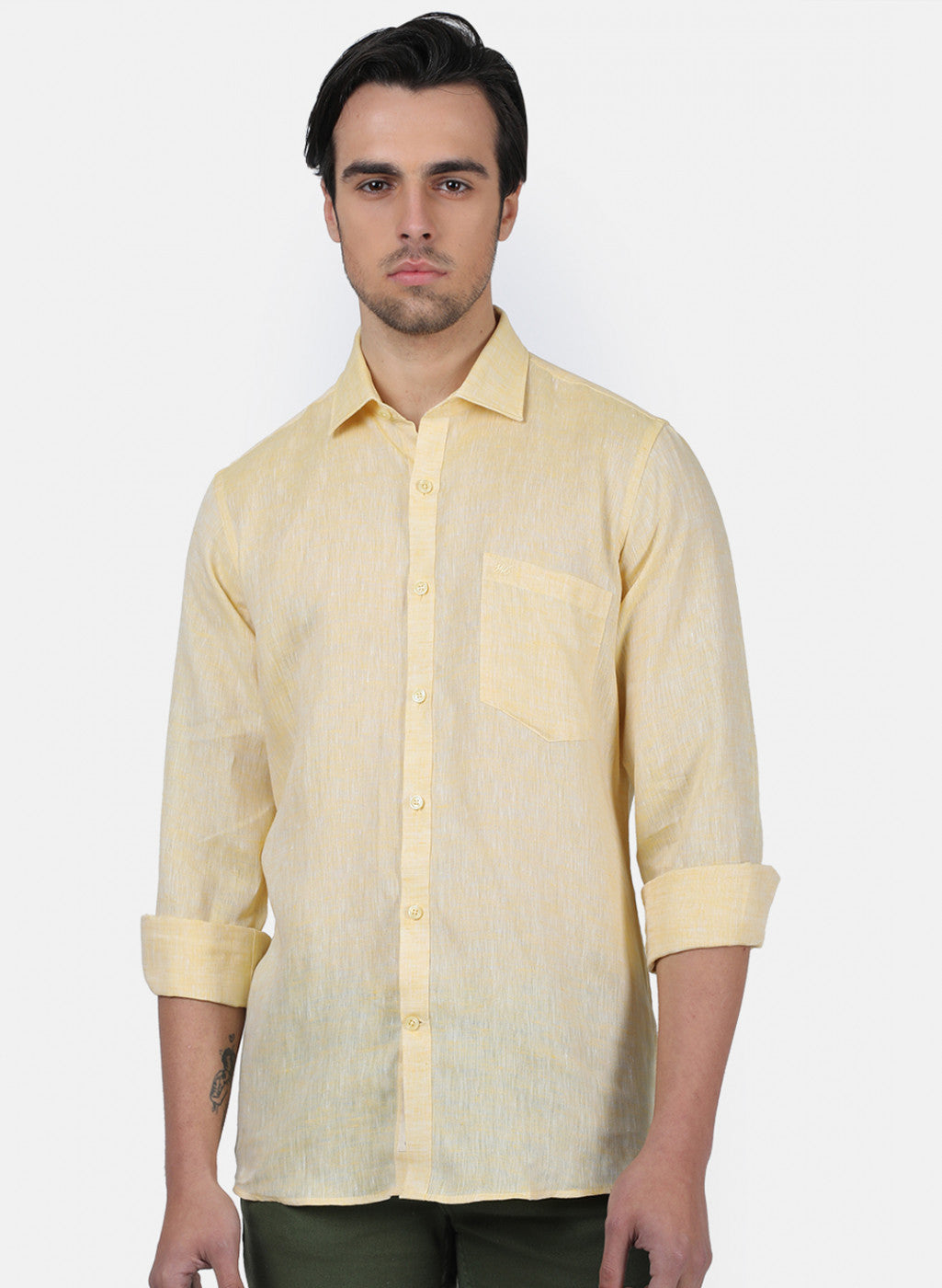 Men Yellow Solid Shirts