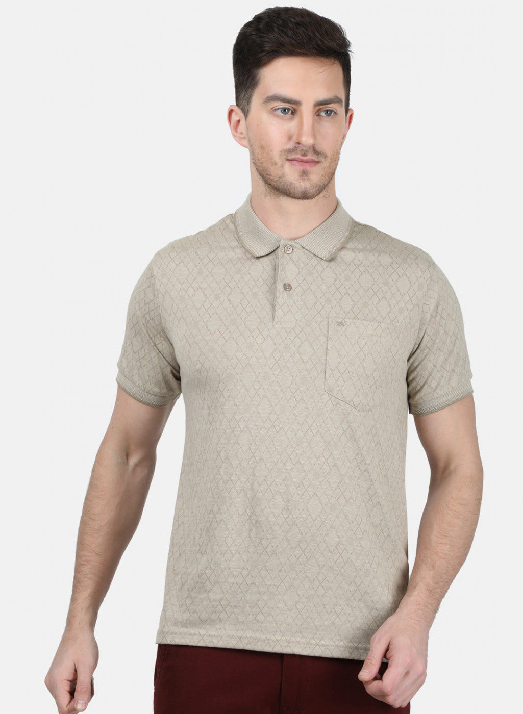 Mens Beige Stripe T-Shirt