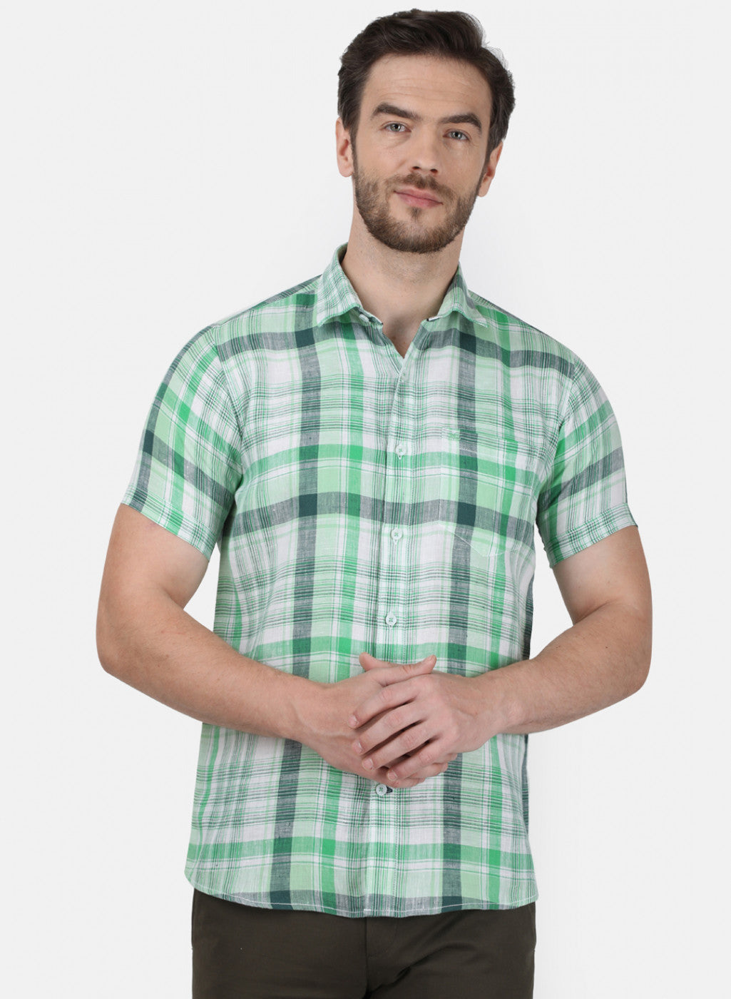 Mens Green Check Shirt