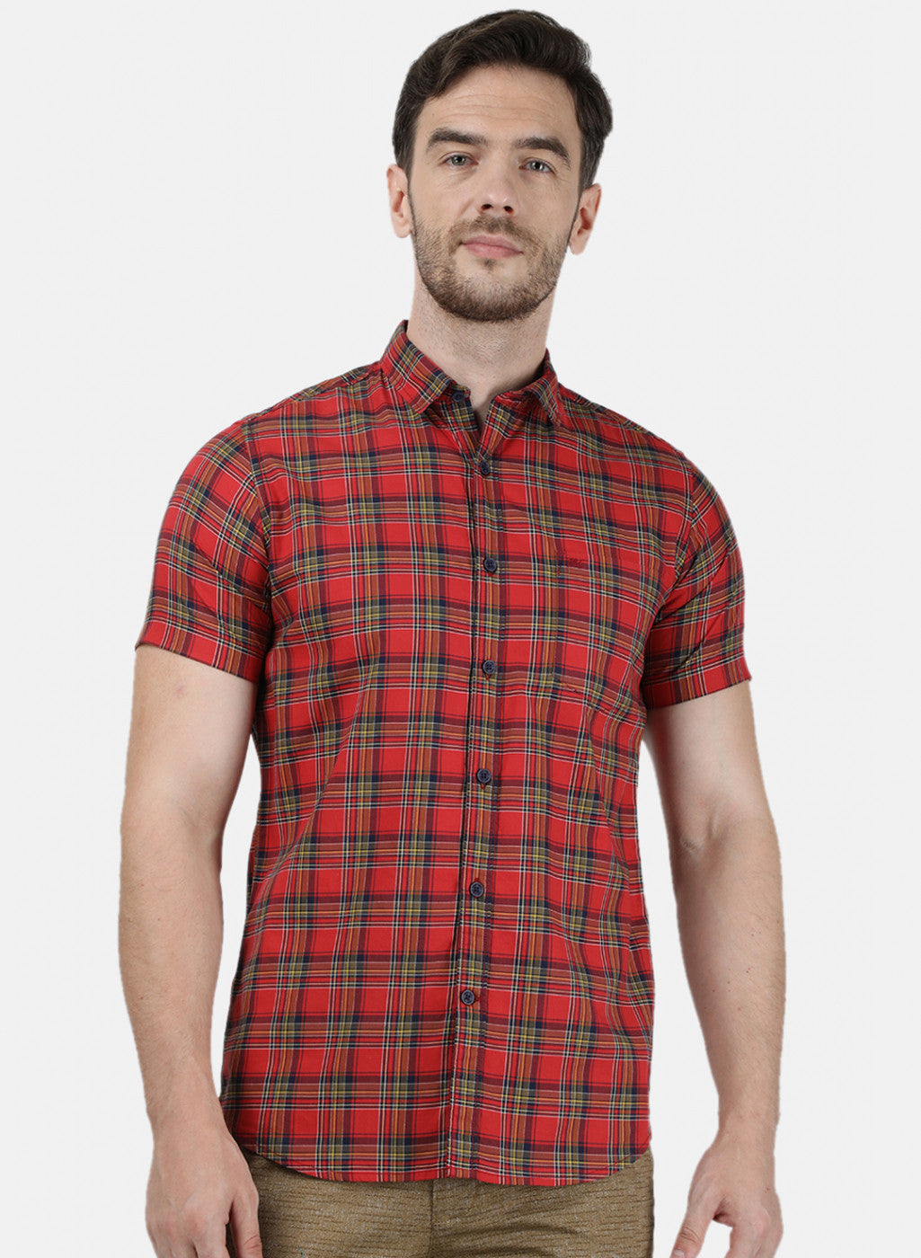 Mens Red Check Shirts