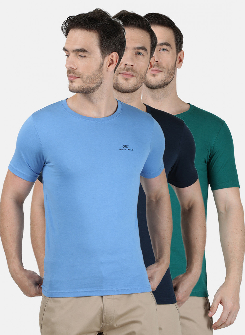 Mens Multi Color Plain T-Shirt