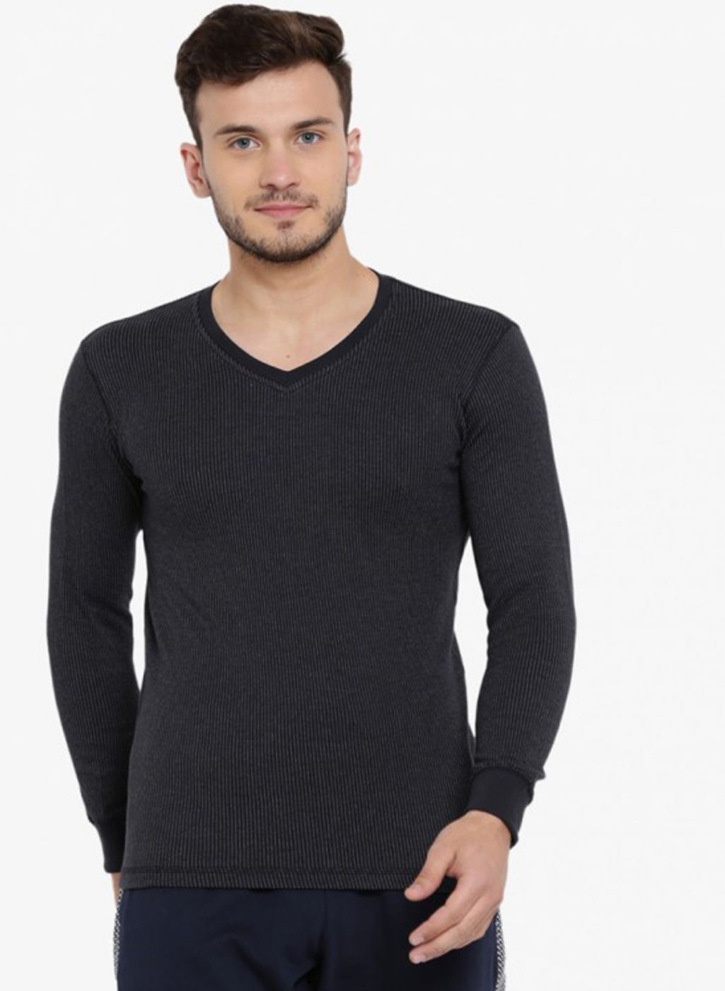 Men Black Solid Thermal Vest