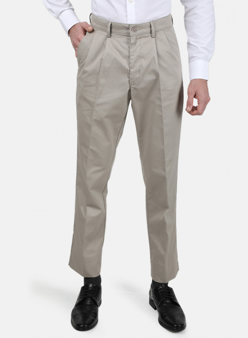 Mens Grey Regular Trouser