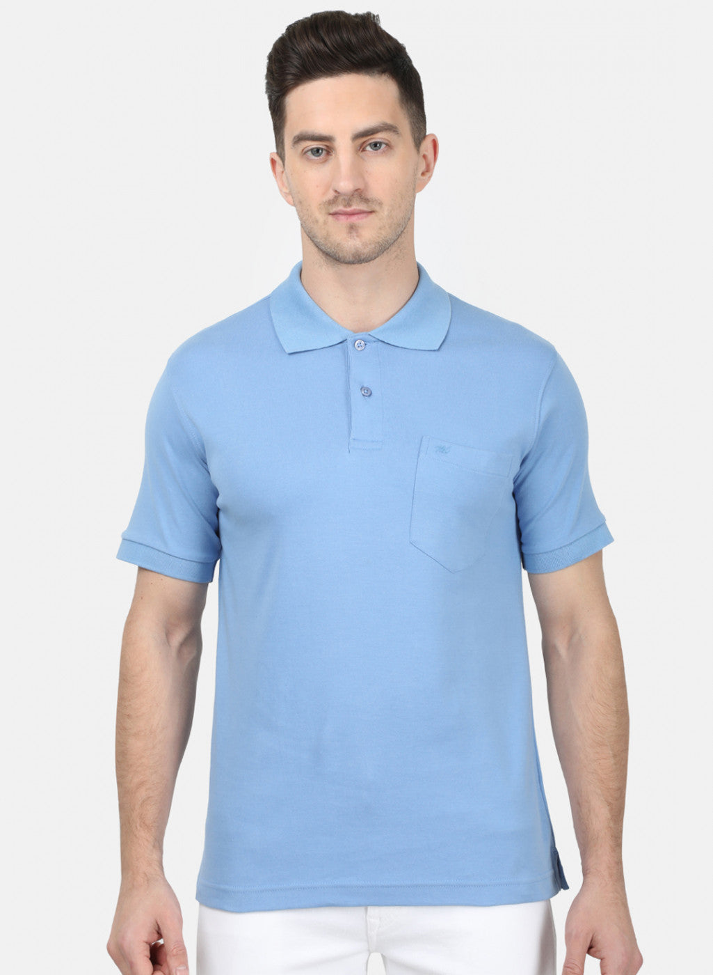 Mens Blue Plain T-Shirt