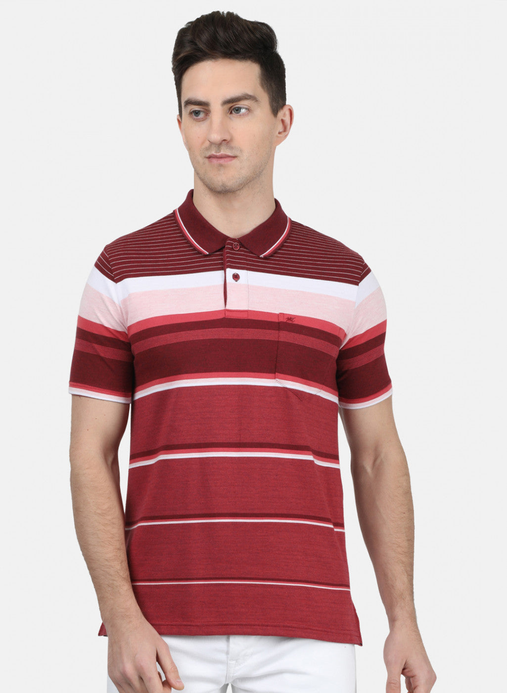 Mens Maroon Stripe T-Shirt