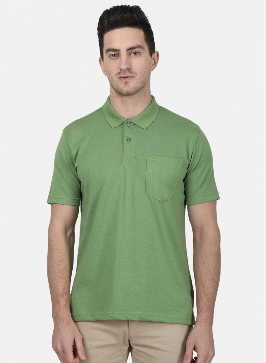 Mens Olive Plain T-Shirt