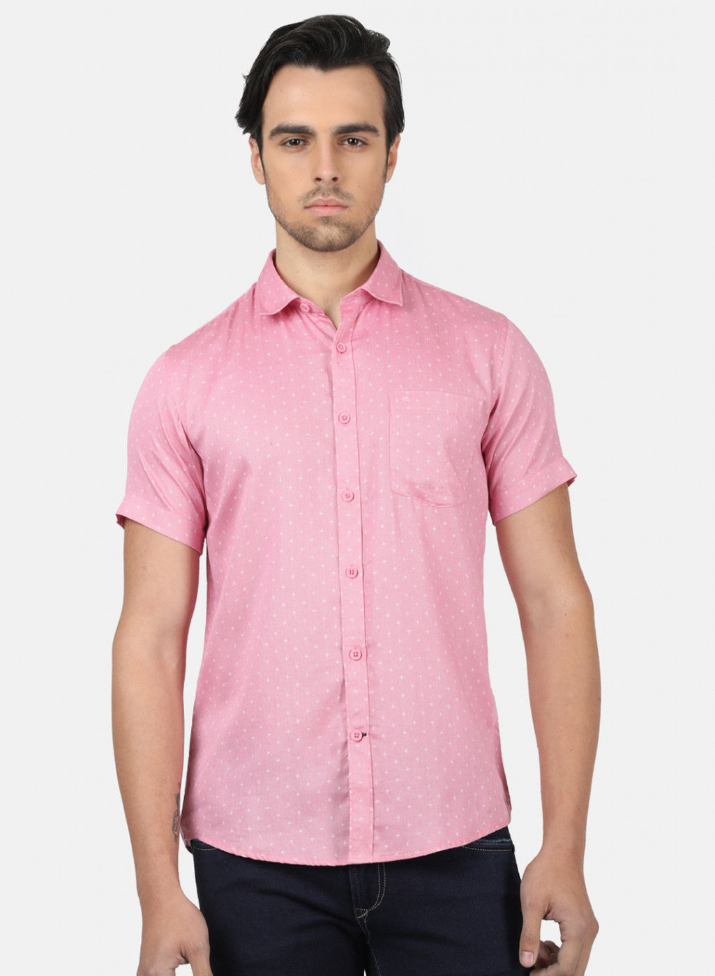 Men Pink Printed Shirts