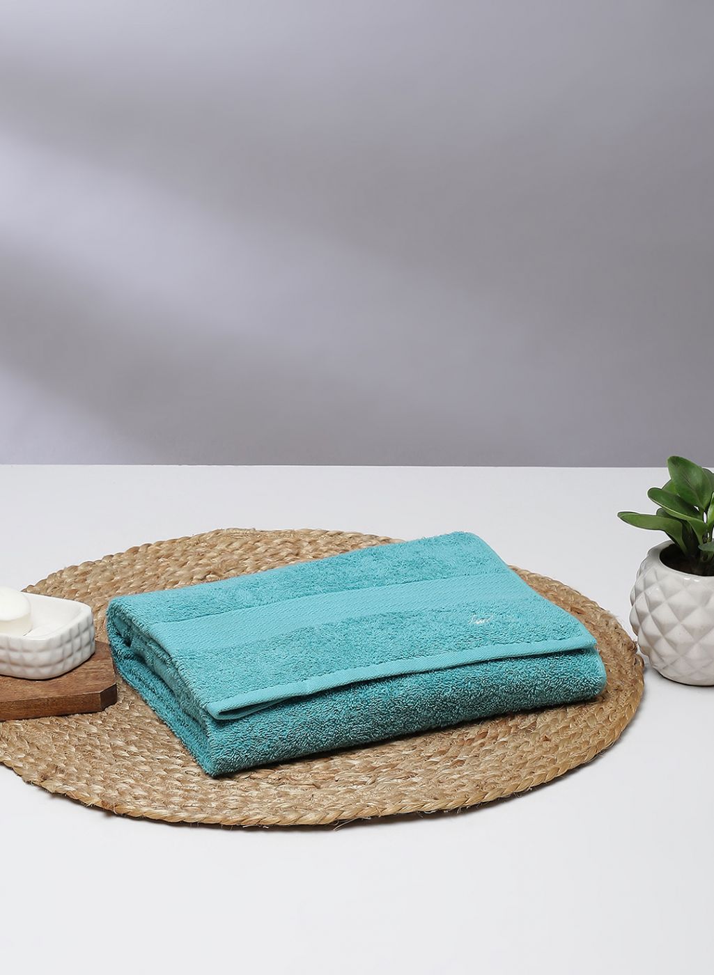 Blue Cotton 400 GSM Bath Towel