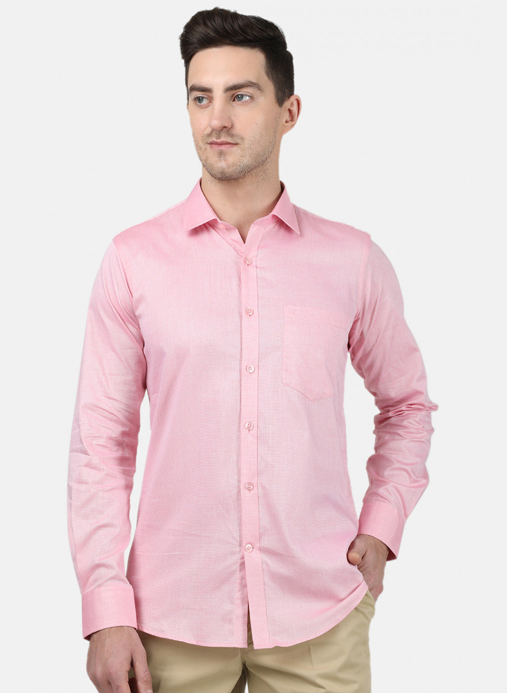 Mens Pink Printed Shirt