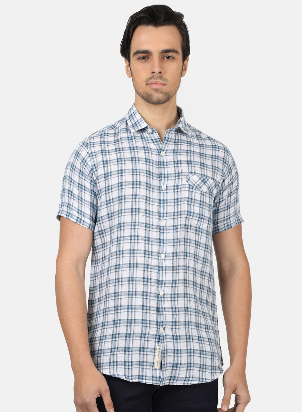 Men Blue Check Shirts